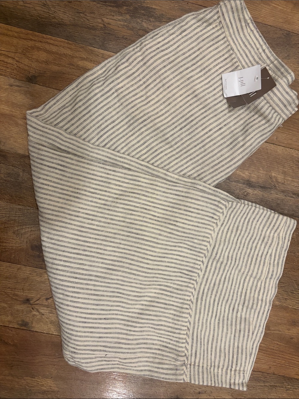 J. Jill Women's Striped Chinos in Cream and Gray